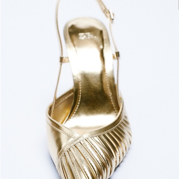 ZARA Metallic Pink Pointed High Heel Shoes With Medium Heel Size 41, 38 (F) - Picture 6 of 12